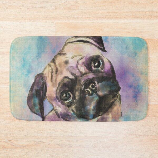 Item preview, Pug dog Watercolor Portrait designed and sold by k9printart.