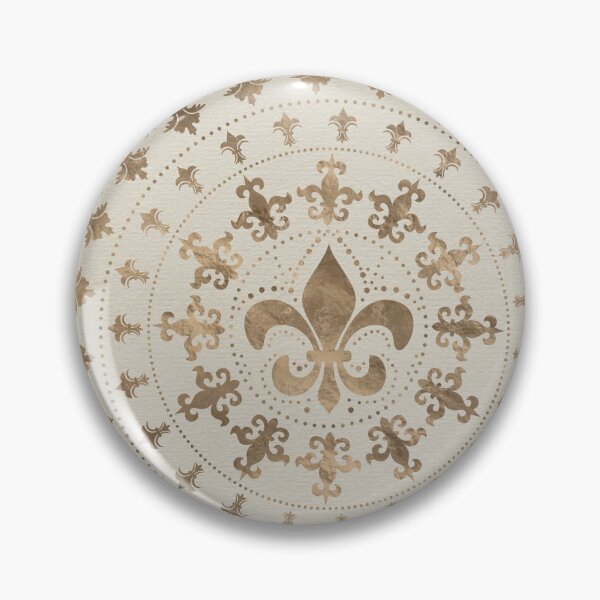 Item preview, Fleur-de-lis ornament Pastel Gold designed and sold by k9printart.