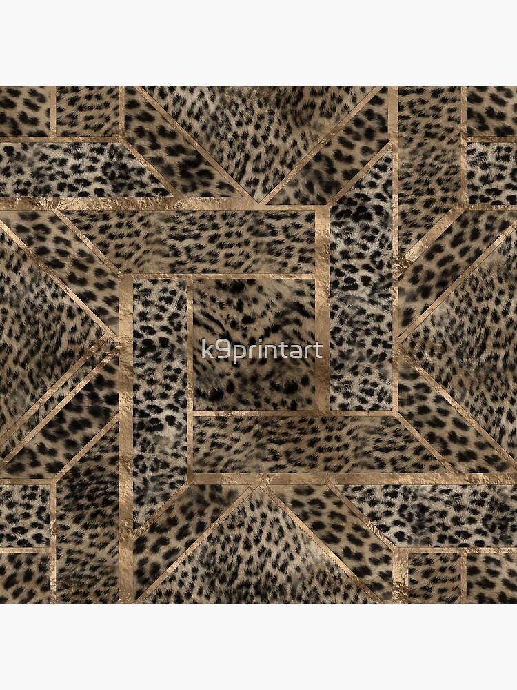 Leopard Fur Texture Geometric Pattern by k9printart