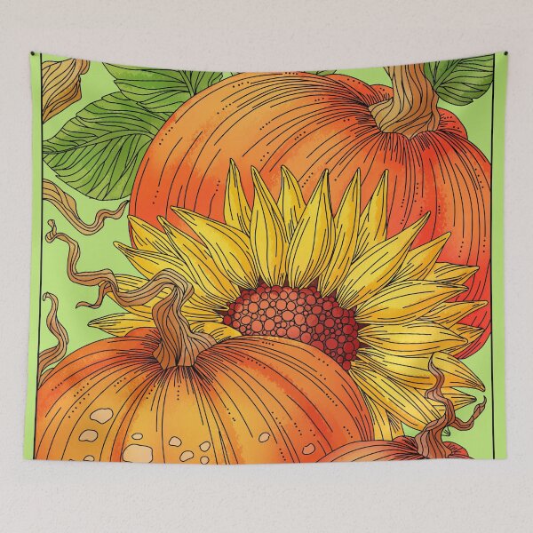 Item preview, Pumpkin and Sunflower designed and sold by Rusembell.