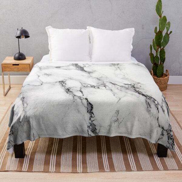 White Marble Throw Blanket