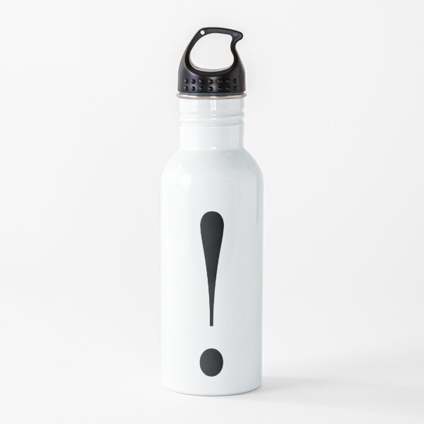 Signo de exclamación Botella de agua