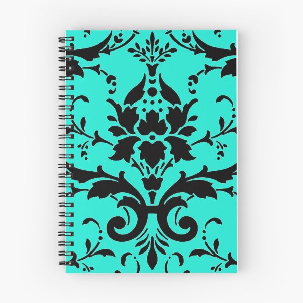 Item preview, Elegant Sea Green Black Damask Pattern designed and sold by shabzdesigns.