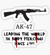 Pegatina AK-47 liderando el mundo en piercings corporales