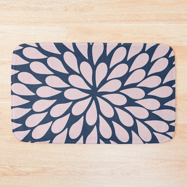 Petal Burst - Turquoise Bath Mat by Klara Acel