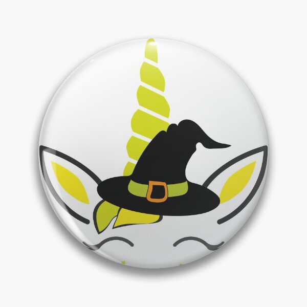 Item preview, Yellow Unicorn Witch With Fun Black Hat Design designed and sold by CrookedCreek.