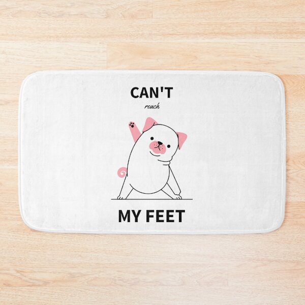 Item preview, Yoga Pug with Quote - Can't reach my feet designed and sold by kcaandwu.