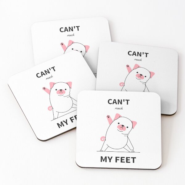 Item preview, Yoga Pug with Quote - Can't reach my feet designed and sold by kcaandwu.