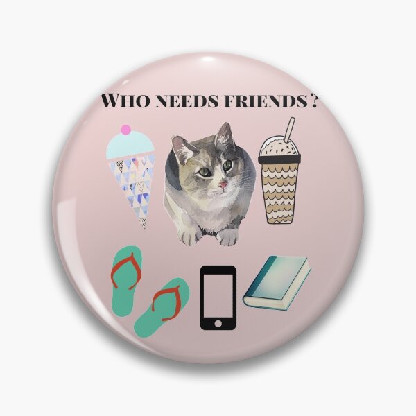 Item preview, Who Needs Friends? Cat Coffee Ice Cream Book Phone  designed and sold by AZGuzmans.