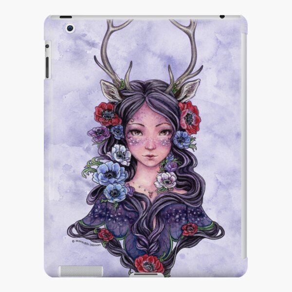 Dark Faun Girl with Flowers iPad Snap Case