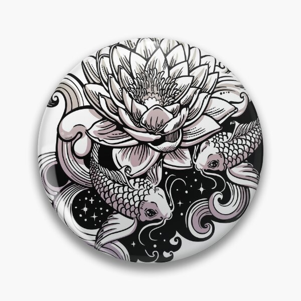 Item preview, Lotus flower and BW fish designed and sold by Rusembell.