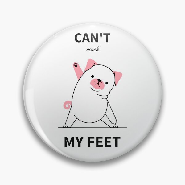 Item preview, Yoga Pug with Quote - Can't reach my feet designed and sold by kcaandwu.
