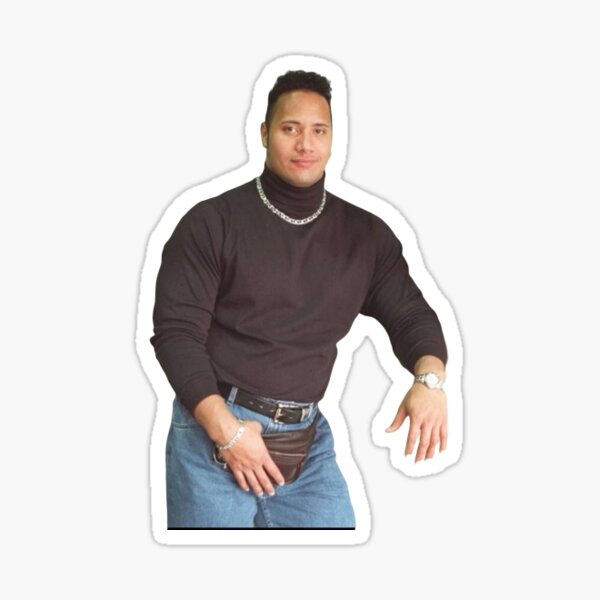 Dwayne the rock Johnson 1990's funny picture  Sticker for Sale by  nydollarslice