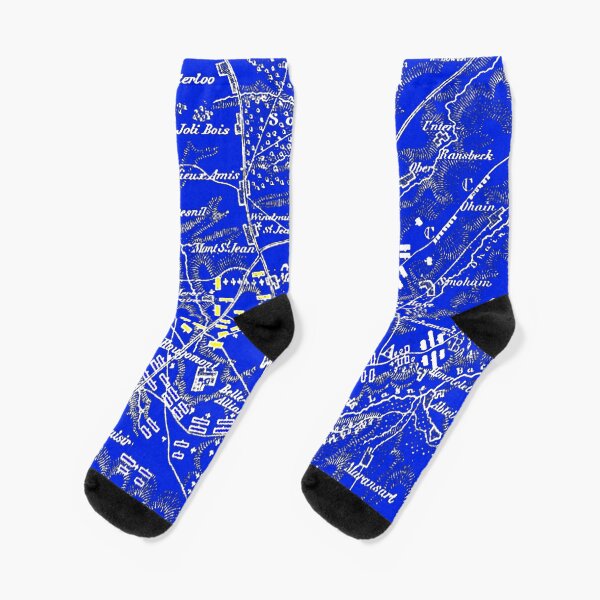 Napoleons Last Stand Waterloo Blue Socks