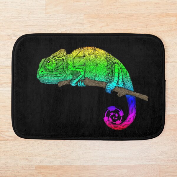 Rainbow Chameleon Bath Mat
