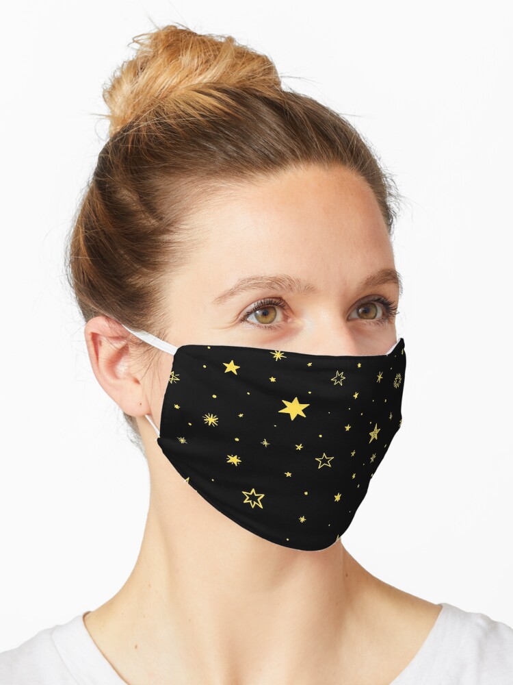 Download Yellow Stars In Black Background Mask By Oussamabrg Redbubble PSD Mockup Templates