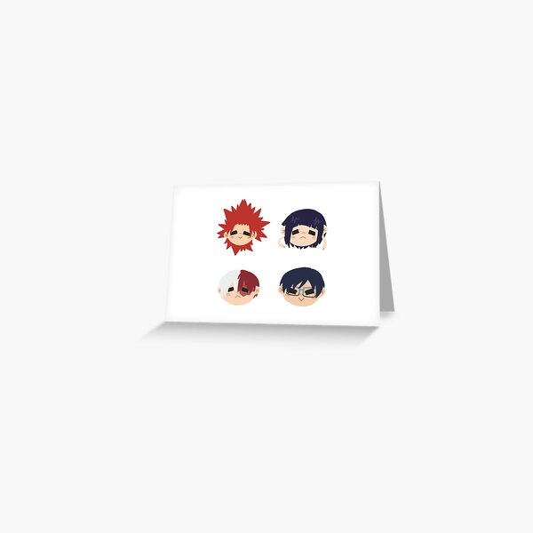 Kirishima Jirou Todoroki Iida Chibis Greeting Card For Sale By Lobster Party Redbubble 