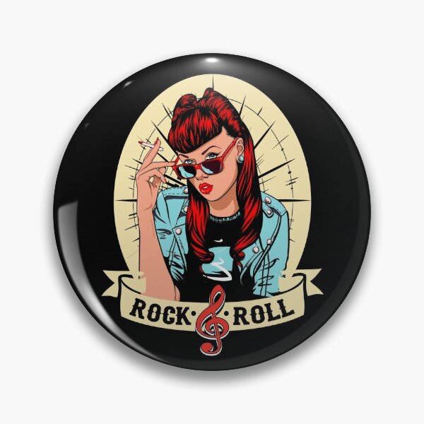 Rockabilly Pin Up Girl Vintage Rockers Retro Rock and Roll Pin for Sale by  MemphisCenter