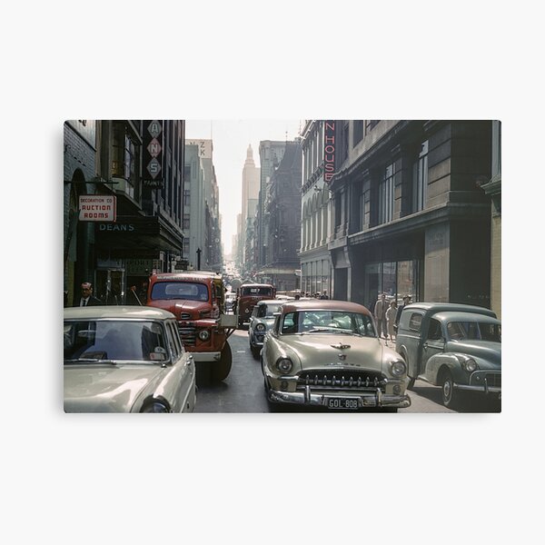 Little Collins Street traffic 19601100 0000 Metal Print