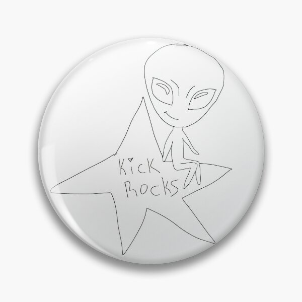 Item preview, black and white Kick rocks alien designed and sold by GroovySmolBean.