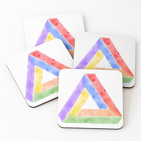 Item preview, Penrose Triangle Watercolor Rainbow Illusion designed and sold by NYXFN.