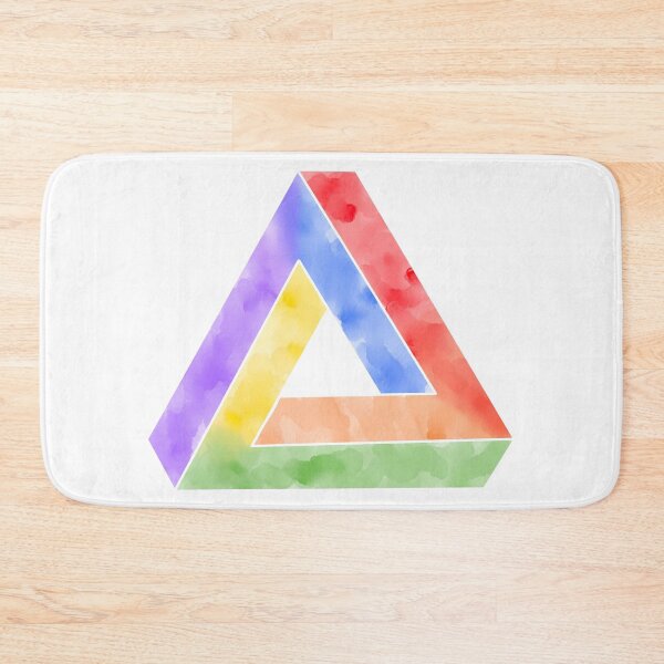 Item preview, Penrose Triangle Watercolor Rainbow Illusion designed and sold by NYXFN.