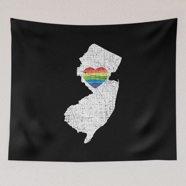 Item preview, New Jersey Gay Pride Heart Rainbow Flag LGBT Month Lesbian Bisexual designed and sold by Tee Kaboom!.