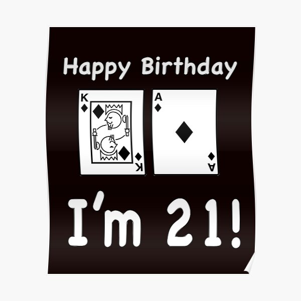 Posters Sur Le Theme Joyeux 21eme Anniversaire Redbubble