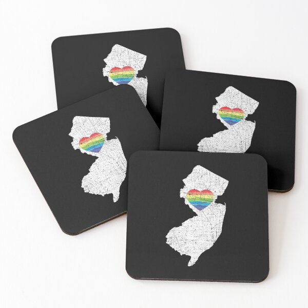 Item preview, New Jersey Gay Pride Heart Rainbow Flag LGBT Month Lesbian Bisexual designed and sold by Tee Kaboom!.
