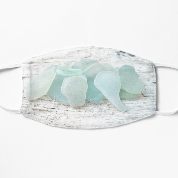 Sea Foam Sea Glass Pale Pastels on White Mask