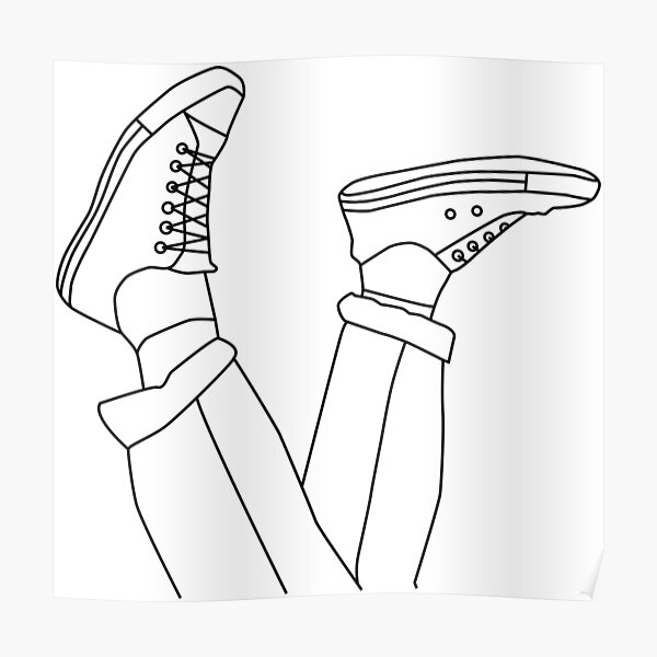 "minimal line drawing of shoes" Poster by brooklynlouis Redbubble