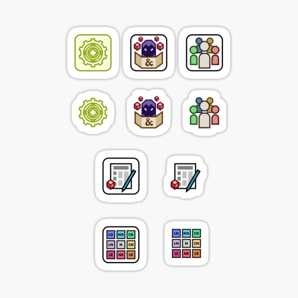Item preview, JoCat - A Crap Guide to DnD Sticker Sheet 2 [COLOR] designed and sold by JoCat105.