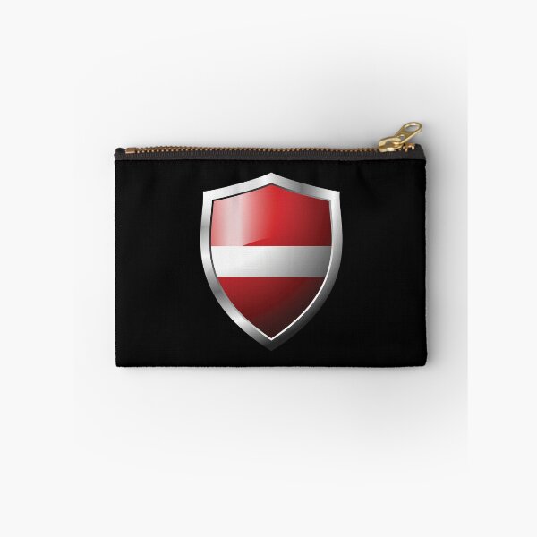 Item preview, Strong Latvia Flag Shield Country designed and sold by HelloFromAja.