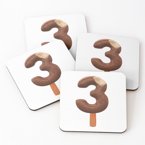 Item preview, 3 Ice Cream Three Number 3d Chocolate designed and sold by HelloFromAja.