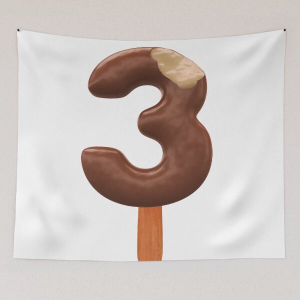 Item preview, 3 Ice Cream Three Number 3d Chocolate designed and sold by HelloFromAja.