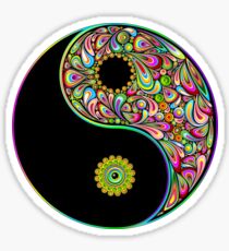 Yin Yang Symbol Psychedelic Art Design Sticker