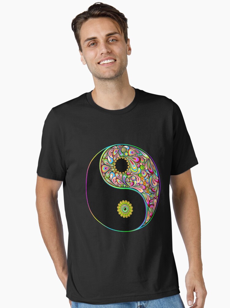 Thumbnail 1 of 7, Essential T-Shirt, Yin Yang Symbol Psychedelic Art Design designed and sold by BluedarkArt.