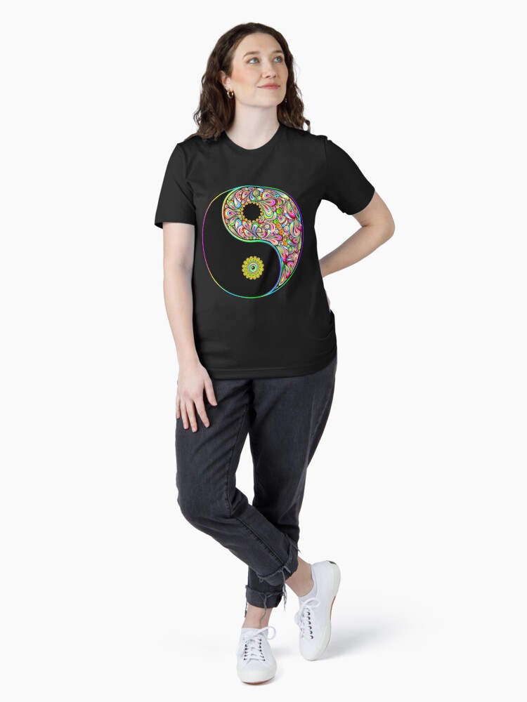 Thumbnail 4 of 7, Essential T-Shirt, Yin Yang Symbol Psychedelic Art Design designed and sold by BluedarkArt.