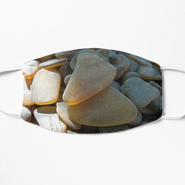 Sunlit Brown and Honey Amber Sea Glass Pieces Mask