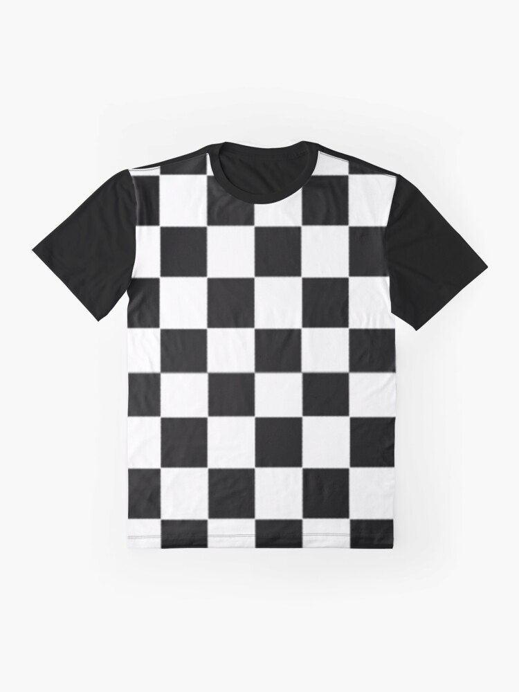 Men's Checkered Flag Short Sleeve Crew Neck Graphic T-Shirt