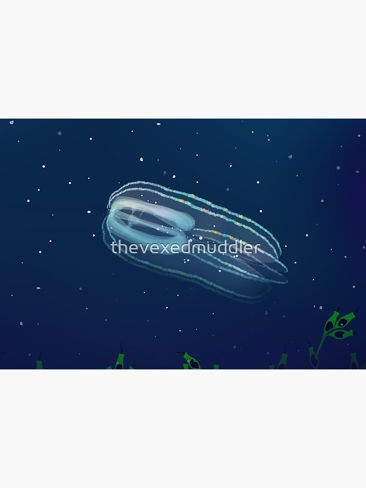 Ocean scene with Bolinopsis infundibulum comb jelly by thevexedmuddler