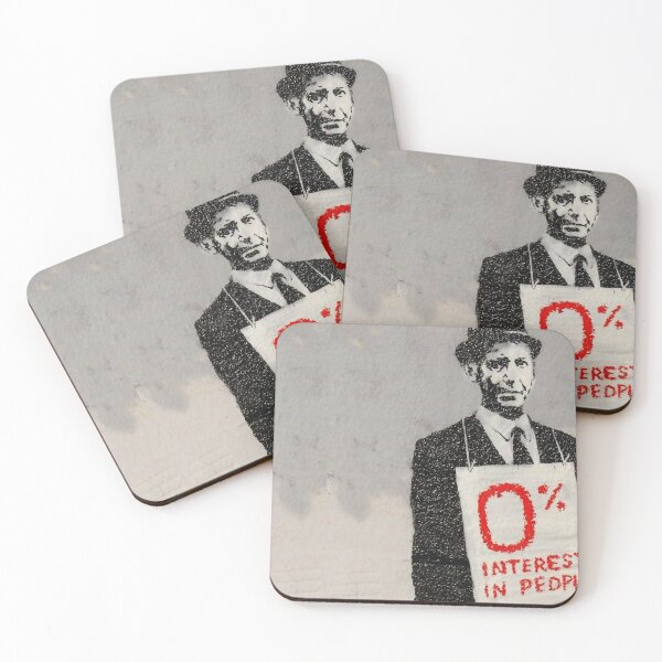 Item preview, 0% de interés en personas, Banksy designed and sold by Rhiannon Pendlebury.