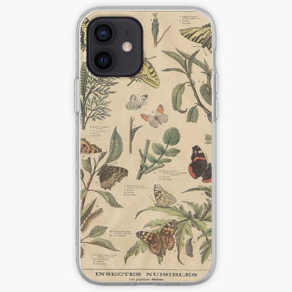 imprimé papillon vintage Coque souple iPhone