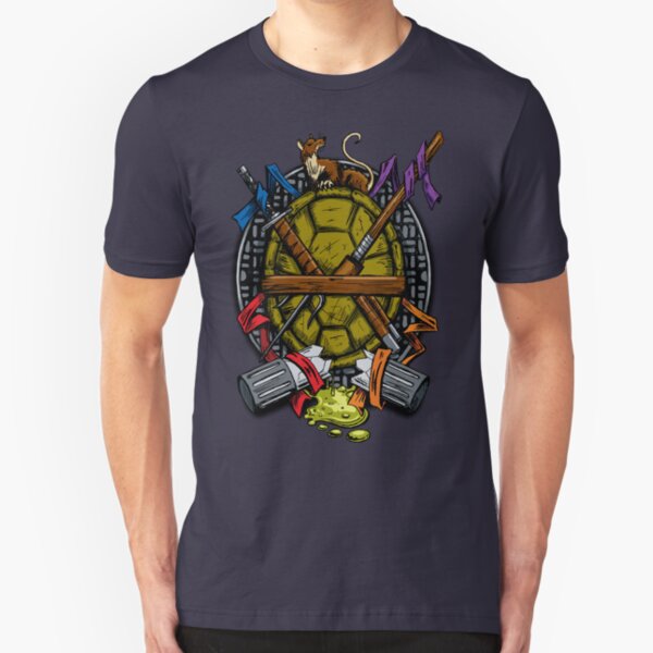 Turtle Family Crest - Full Color Slim Fit T-Shirt
