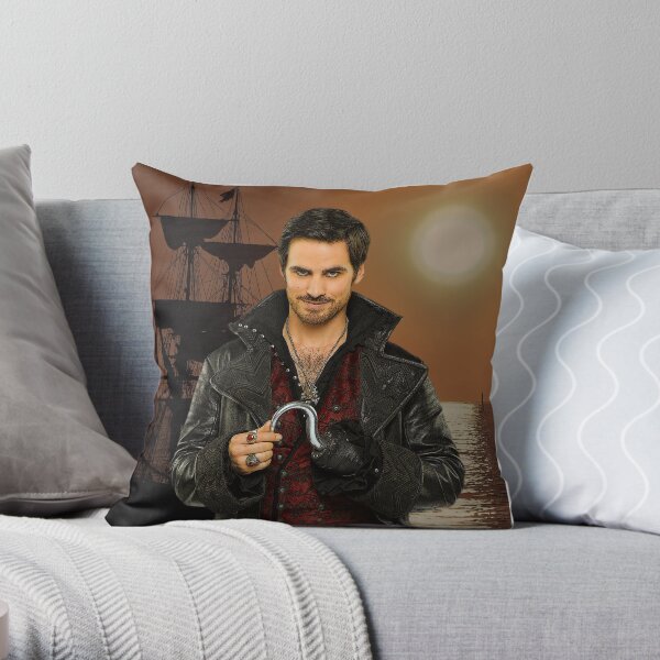 Captain Hook Comic Poster "Sunset" Logoless Design Throw Pillow
