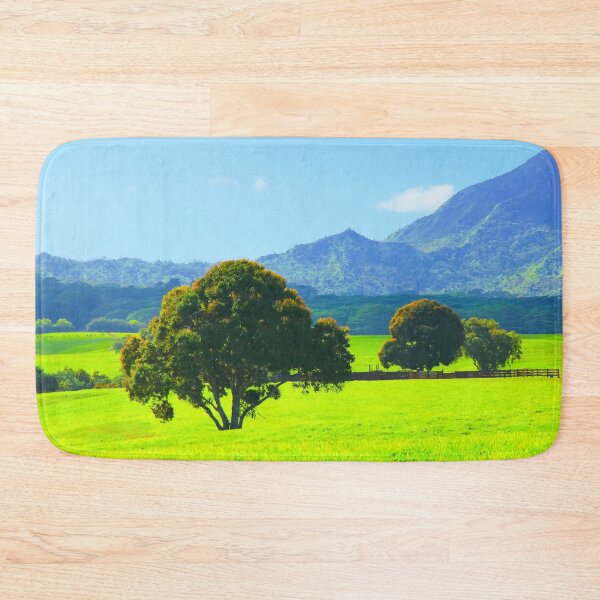 Item preview, green tree in the green field with green mountain and blue sky background designed and sold by Mrvell.