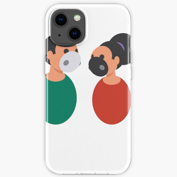 Man and woman with face masks iPhone Soft Case