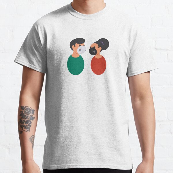 Man and woman with face masks Classic T-Shirt