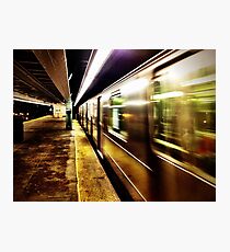 Elevated Subway at Night Photographic Print