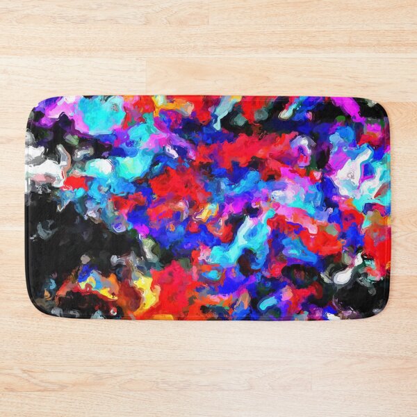 Item preview, psychedelic splash painting abstract texture blue red pink black designed and sold by Mrvell.